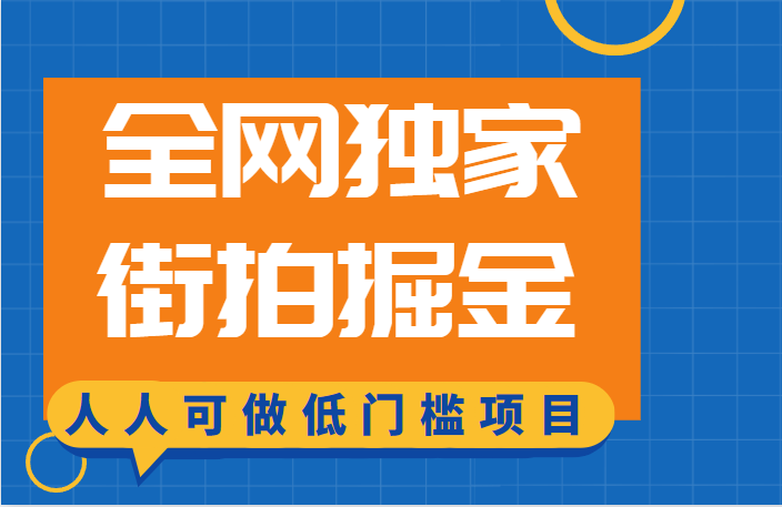全网独家一街拍掘金，低门槛人人可做的赚钱项目-学帮帮