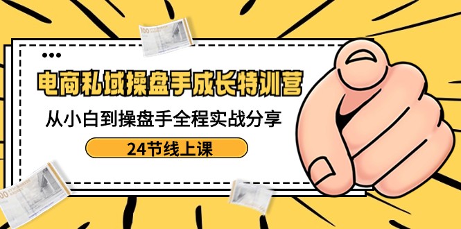 电商私域操盘手成长特训营：从小白到操盘手全程实战分享-24节线上课-学帮帮
