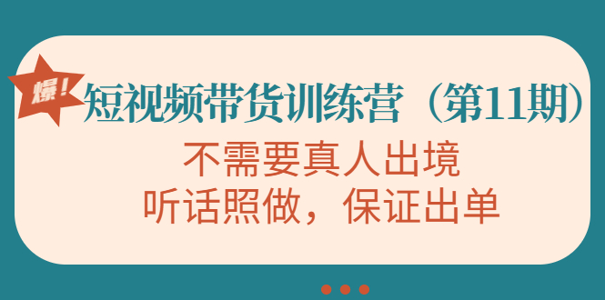 （4015期）短视频带货训练营（第11期），不需要真人出境，听话照做，保证出单-学帮帮