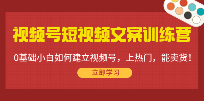 （4266期）视频号短视频文案训练营：0基础小白如何建立视频号，上热门，能卖货！-学帮帮