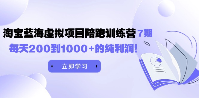（9541期）黄岛主《淘宝蓝海虚拟项目陪跑训练营7期》每天200到1000+的纯利润-学帮帮