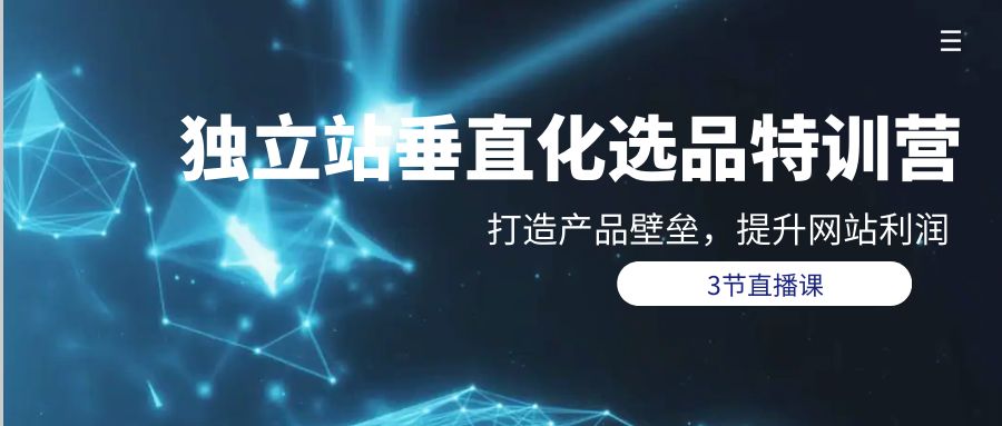 （9925期）独立站-垂直化选品训练营，打造产品壁垒，提升网站利润（3节直播课）-学帮帮