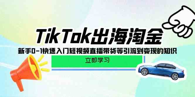 TikTok出海淘金，新手0-1快速入门短视频直播带货等引流到变现的知识-学帮帮