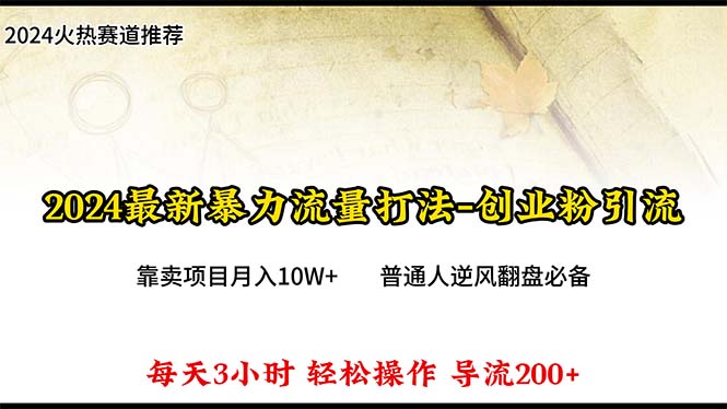 （10151期）2024年最新暴力流量打法，每日导入300+，靠卖项目月入10W+-学帮帮
