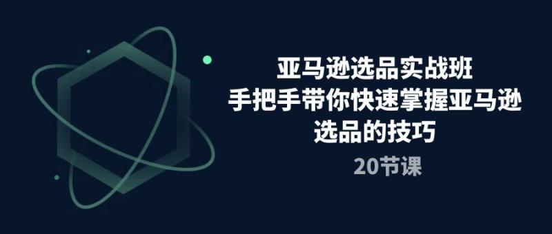 亚马逊选品实战班，手把手带你快速掌握亚马逊选品的技巧（20节课）-学帮帮