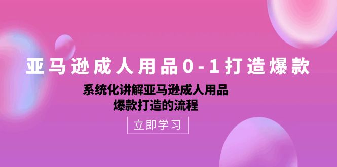 （10493期）亚马逊成人用品0-1打造爆款：系统化讲解亚马逊成人用品爆款打造的流程-学帮帮