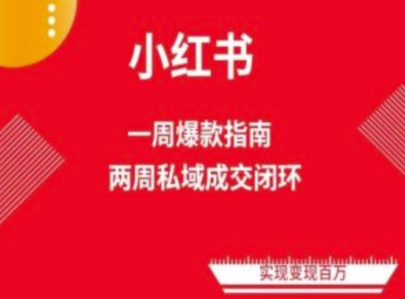 爆款小红书免费流量体系课程(两周变现)，小红书电商教程-学帮帮
