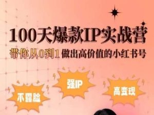 小红书100天爆款IP实战营，带你从0到1做出高价值的小红书号-学帮帮
