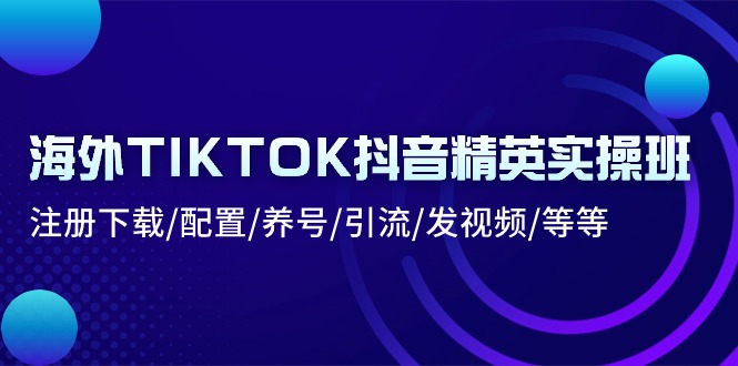 （10998期）海外TIKTOK抖音精英实操班：注册下载/配置/养号/引流/发视频/等等-学帮帮
