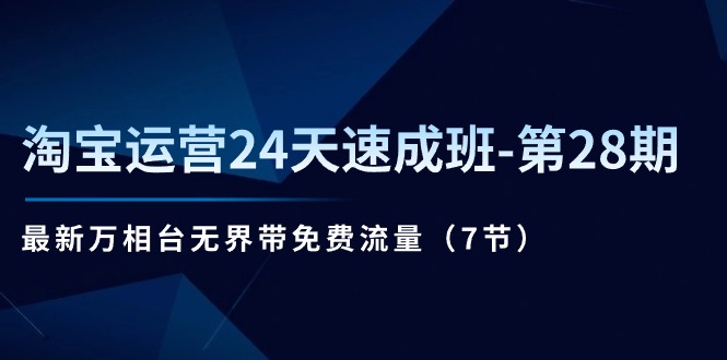 （11182期）淘宝运营24天速成班-第28期：最新万相台无界带免费流量（7节）-学帮帮