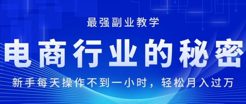 （11427期）电商行业的秘密，新手每天操作不到一小时，月入过万轻轻松松，最强副业教学-学帮帮