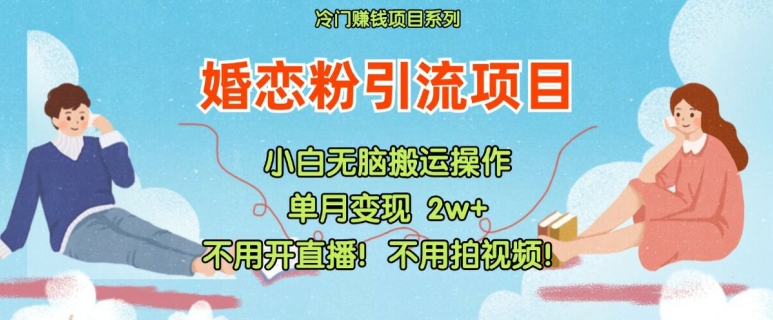 小红书婚恋粉引流，不用开直播，不用拍视频，不用做交付【揭秘】-学帮帮